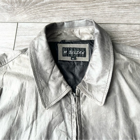 M.Julian Distressed Durable Leather Quilted lining Moto Jacket - Picture 3 of 16